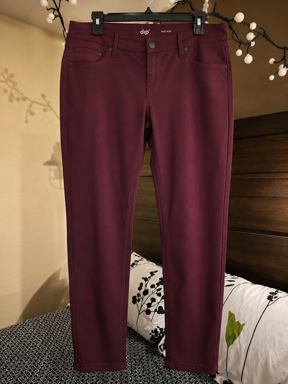 dip Maroon High-Rise Skinny Pants